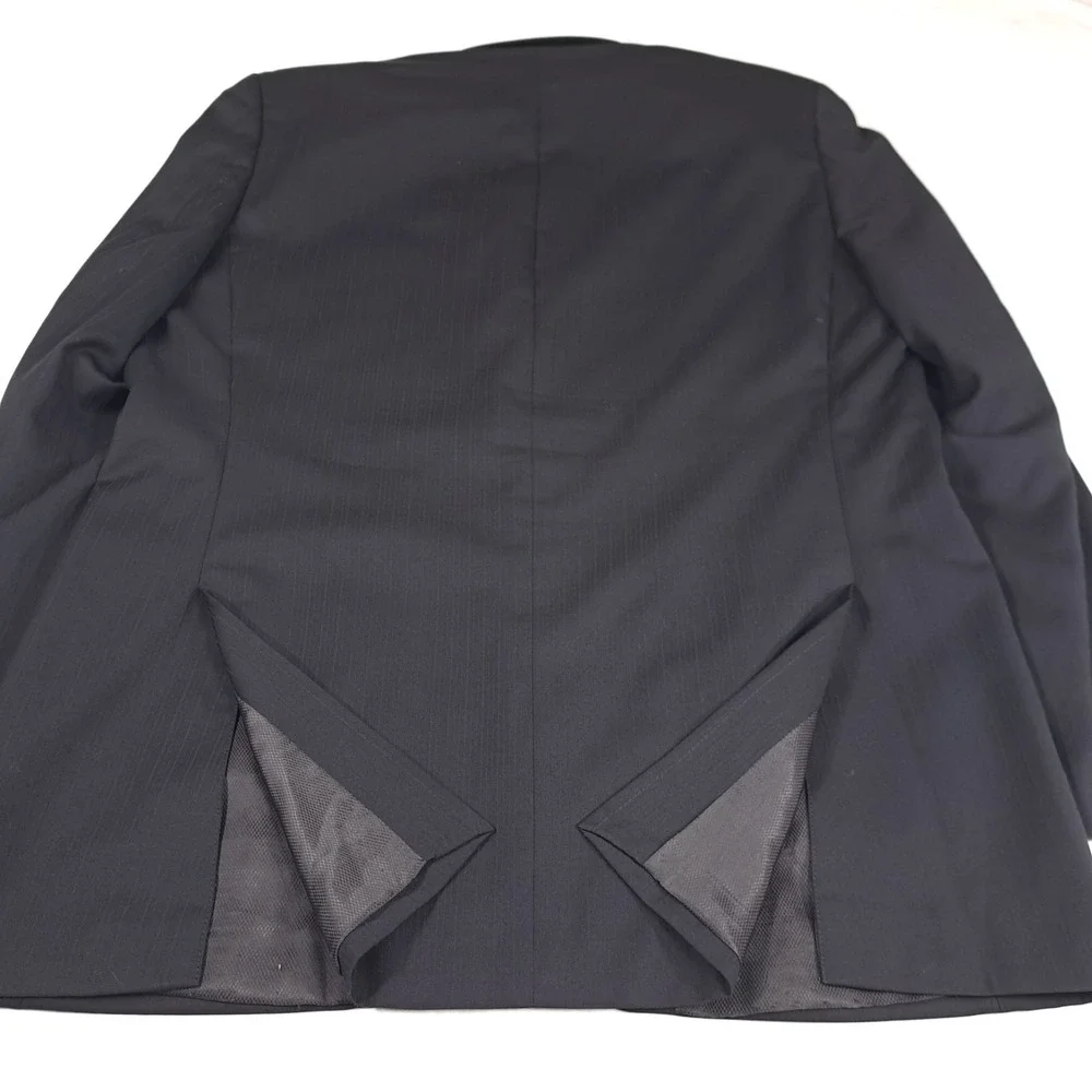 Alfani Men's Two Button Blazer Suit Jacket Black Size 44R 100%‎ Pure New Wool